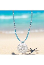 Periwinkle by Barlow Necklaces | Sand Dollar with Blue Beads