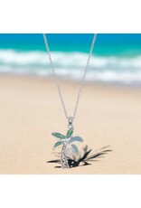 Periwinkle by Barlow Necklaces | Silver Palm Tree Glitter Resin Inlay