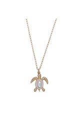 Periwinkle by Barlow Necklaces | Gold Turtle with Pearl