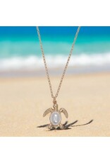 Periwinkle by Barlow Necklaces | Gold Turtle with Pearl