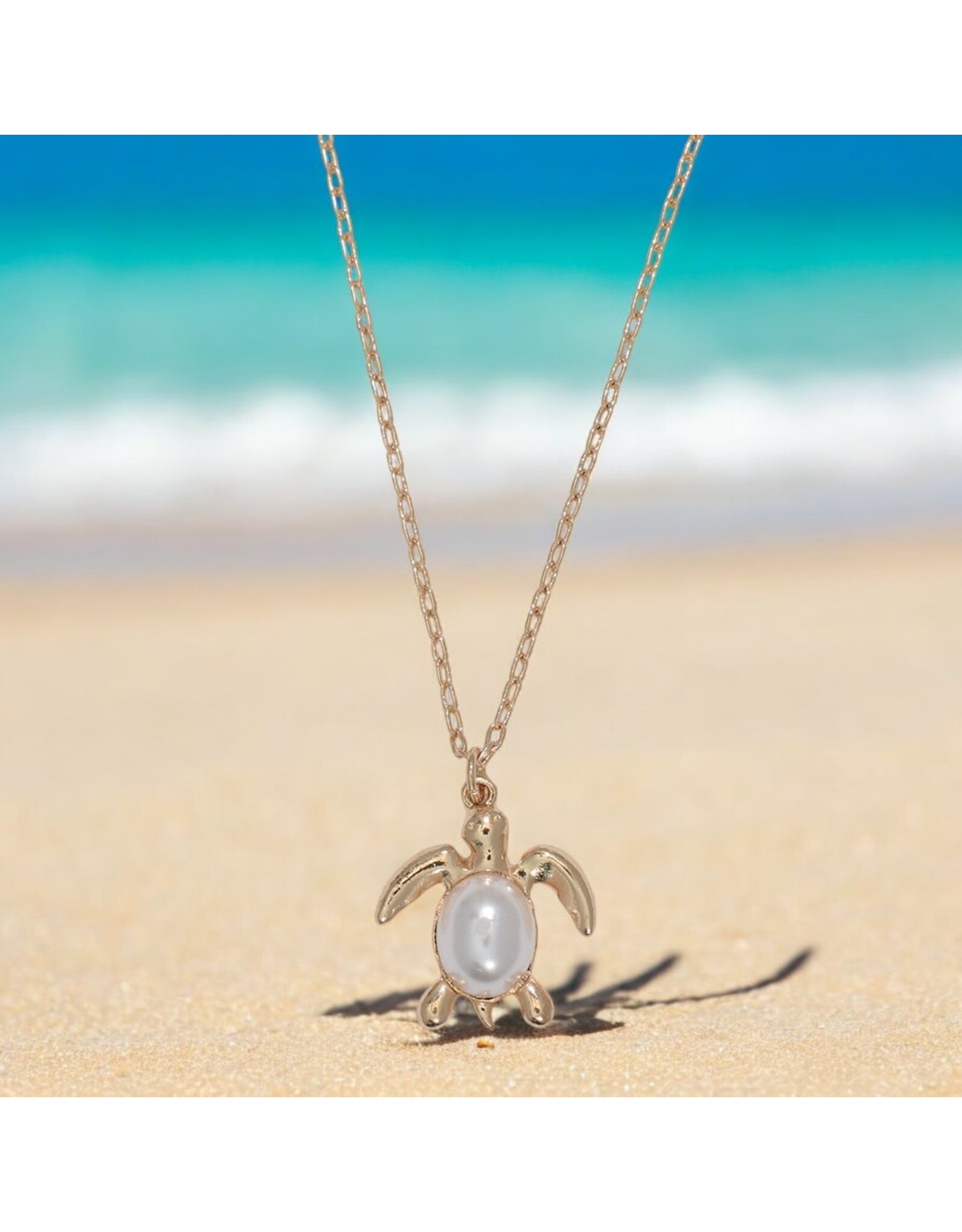 Periwinkle by Barlow Necklaces | Gold Turtle with Pearl