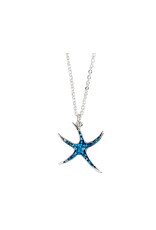 Periwinkle by Barlow Necklaces | Silver Starfish w Blue Glitter Inlay