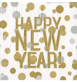 Caspari New Years Party Paper Cocktail Napkins 20pk Happy New Year