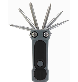 8-In-1 Pocket Toolkit Dual-Light Screwdriver Set Black