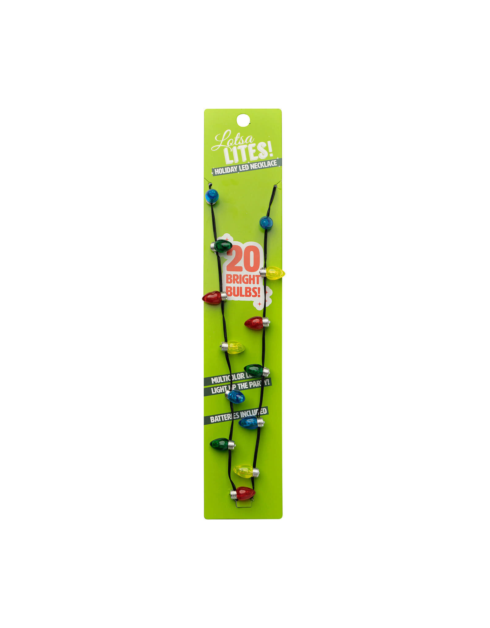 Lotsa LITES! Christmas Lights Bulbs Necklace LED Holiday Necklace