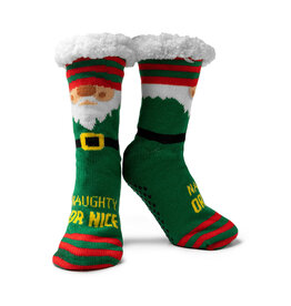 Two Left Feet Mistletoes Slipper Socks | Naughty Or Nice