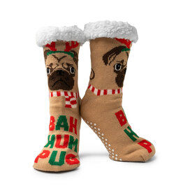 Two Left Feet Mistletoes Slipper Socks | Bah Hum Pug