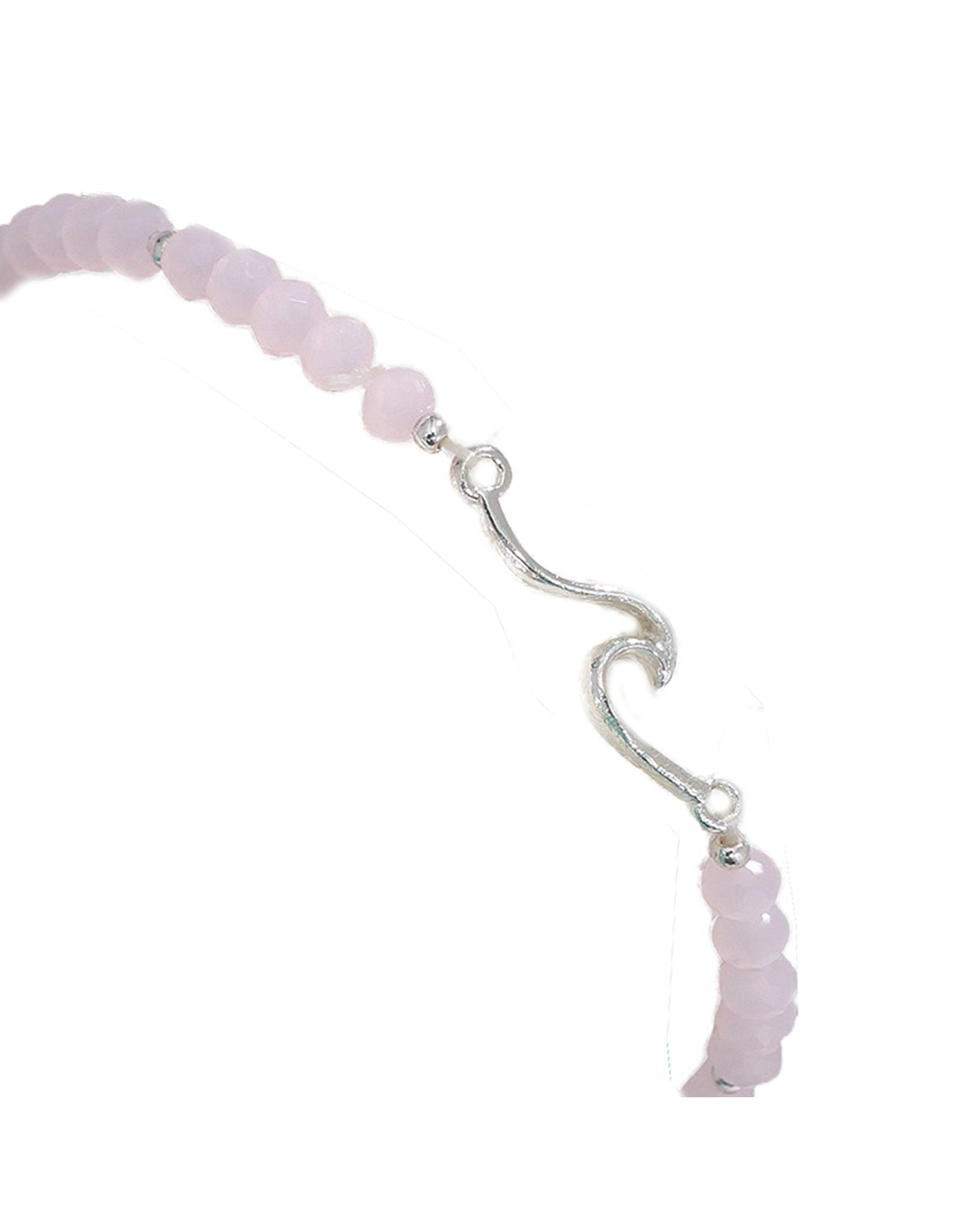 Periwinkle by Barlow Bracelets | Silver Wave W Pink Beads Bracelet