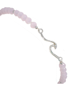 Periwinkle by Barlow Bracelets | Silver Wave W Pink Beads Bracelet