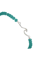 Periwinkle by Barlow Bracelets | Stretch Bracelet Silver Wave W Beads Teal