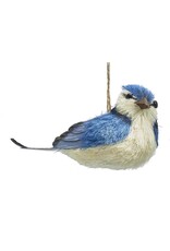 Kurt Adler Blue Jay Sisal Blue Bird Ornament 5 Inch | Head Right