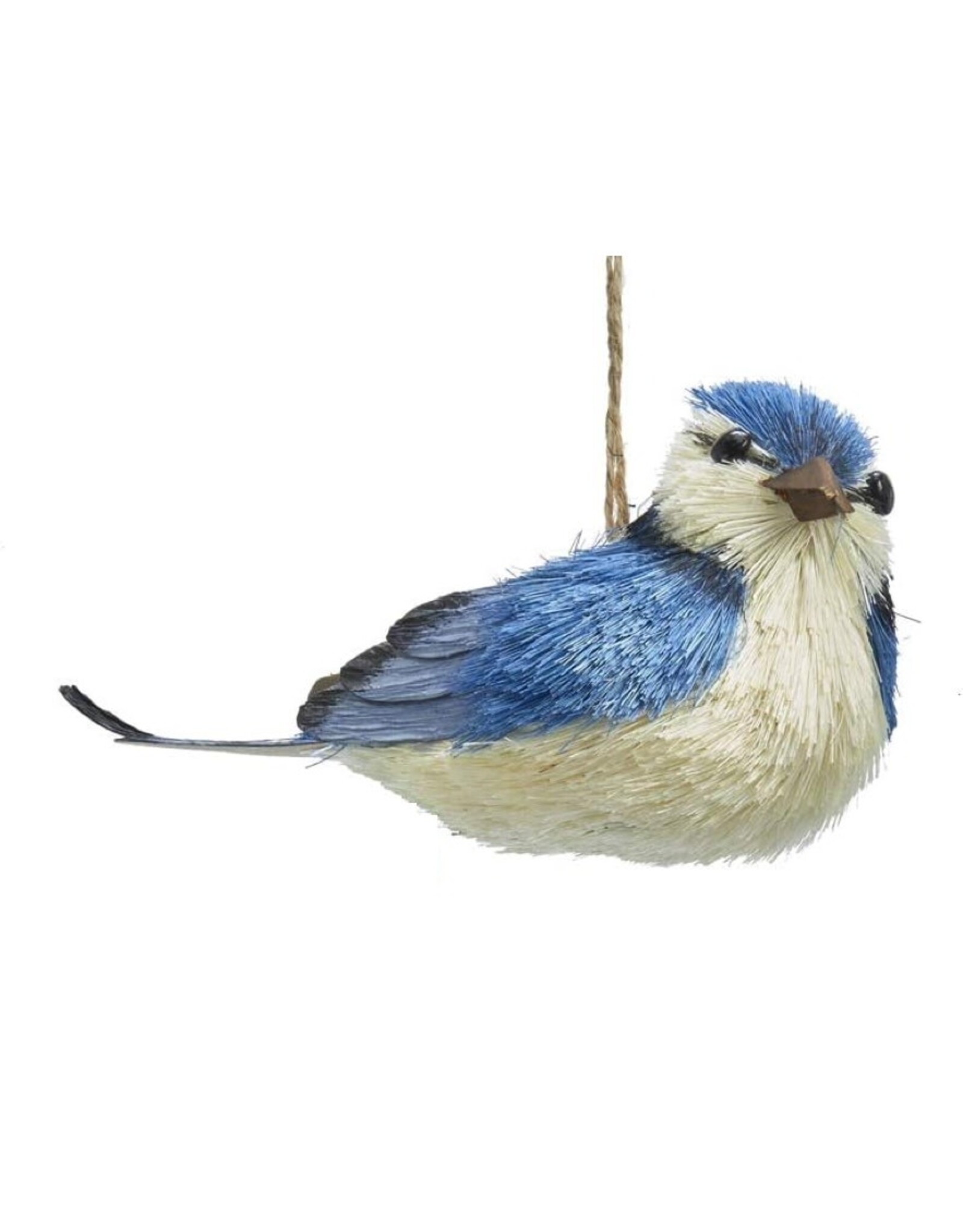 Kurt Adler Blue Jay Sisal Blue Bird Ornament 5 Inch | Head Right