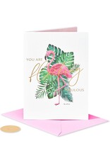 PAPYRUS® Blank Card Flocking Fabulous Flamingo