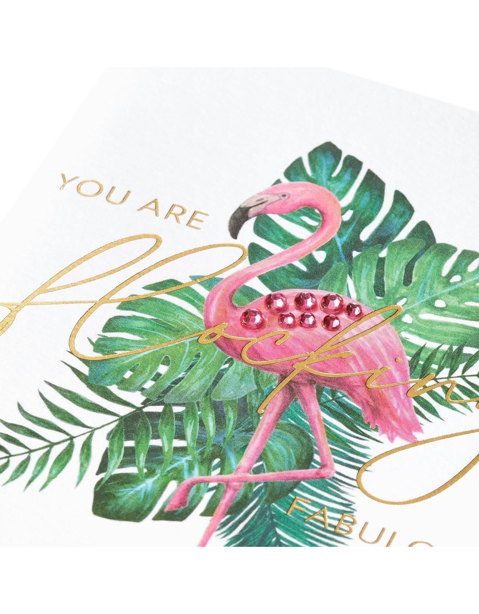 PAPYRUS® Blank Card Flocking Fabulous Flamingo