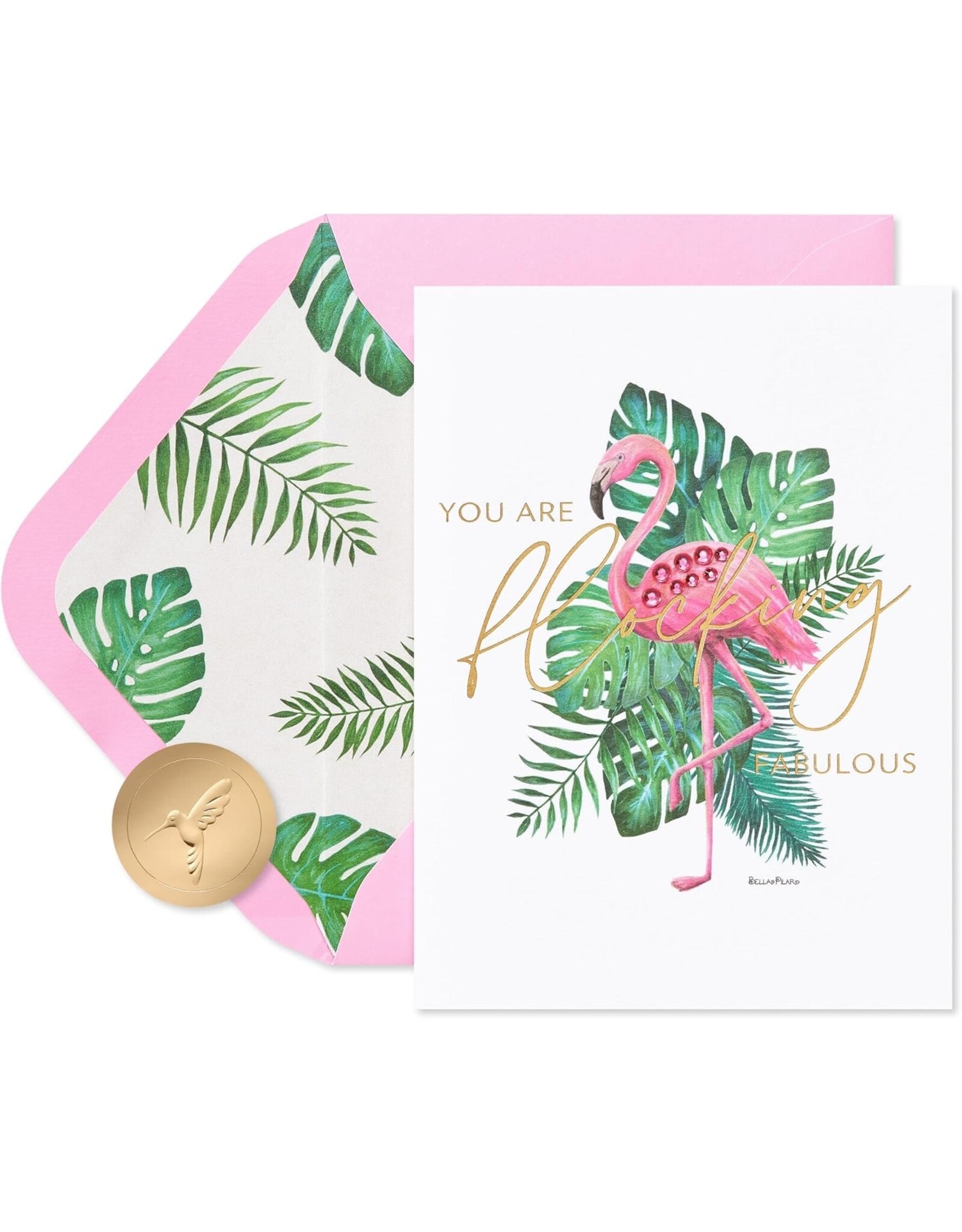 PAPYRUS® Blank Card Flocking Fabulous Flamingo
