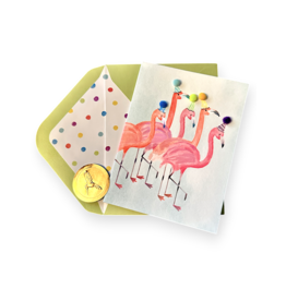 PAPYRUS® Birthday Card Party Flamingos