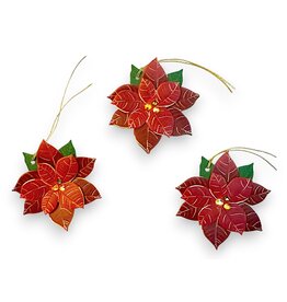 PAPYRUS® Handmade Christmas Gift Tags Set of 3 | Die Cut Poinsettias