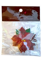 PAPYRUS® Handmade Christmas Gift Tags Set of 3 | Die Cut Poinsettias