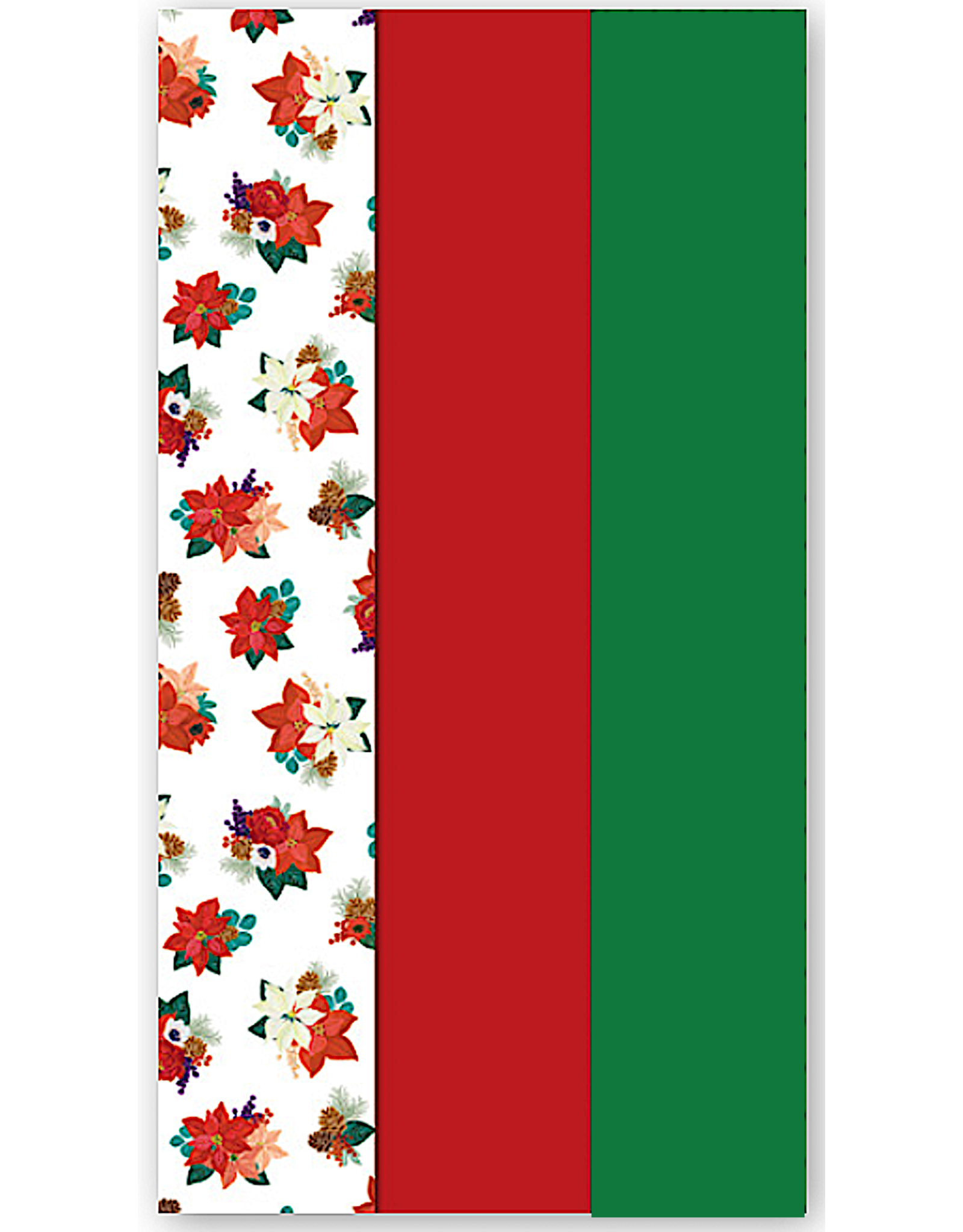 PAPYRUS® Christmas Tissue Paper 9 Sheets Trio | Floral Foliage W Red Green