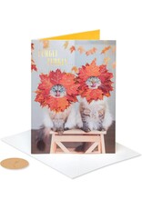 PAPYRUS® Thanksgiving Cards Couple of Hams Cats W Fall Leaves
