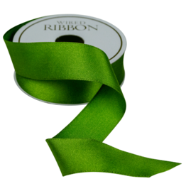 Caspari Solid Green Satin Wired Ribbon 1x96 Inch 8 Yard Spool