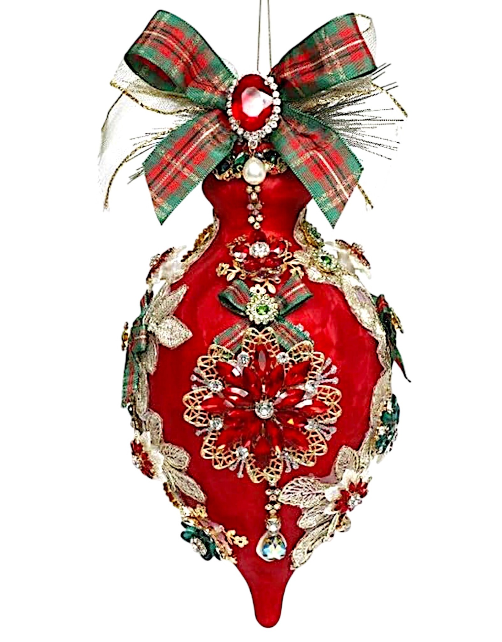 Kings Jewel Finial Ornament 8 Inch REDFRS