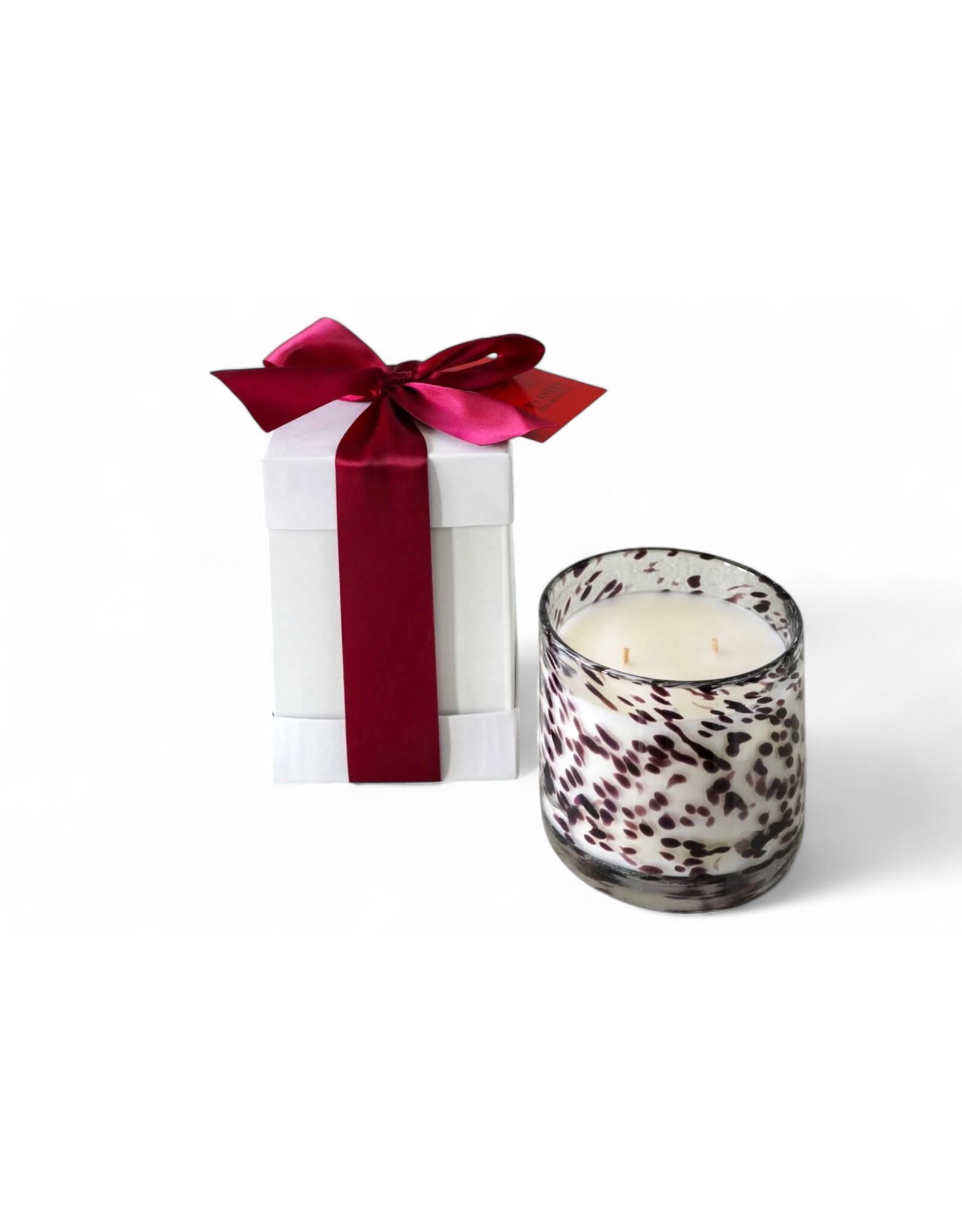B's Knees Fragrance Candles 2 Wick Purple Tortoise Glass | Cranberry Cider Scent