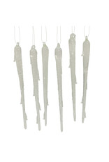 Kurt Adler Christmas Ornaments Glass Icicle Ornament 6.75L Set of 6