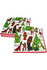 Caspari Christmas Paper Luncheon Napkins 20pk Caroling Pets