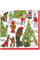 Caspari Christmas Paper Luncheon Napkins 20pk Caroling Pets