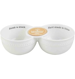 Mud Pie Double Dip Snack Bowl Server W Base For Light Up Sitters