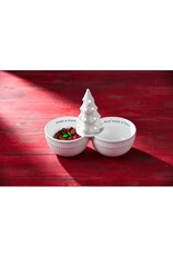 Mud Pie Double Dip Snack Bowl Server W Base For Light Up Sitters