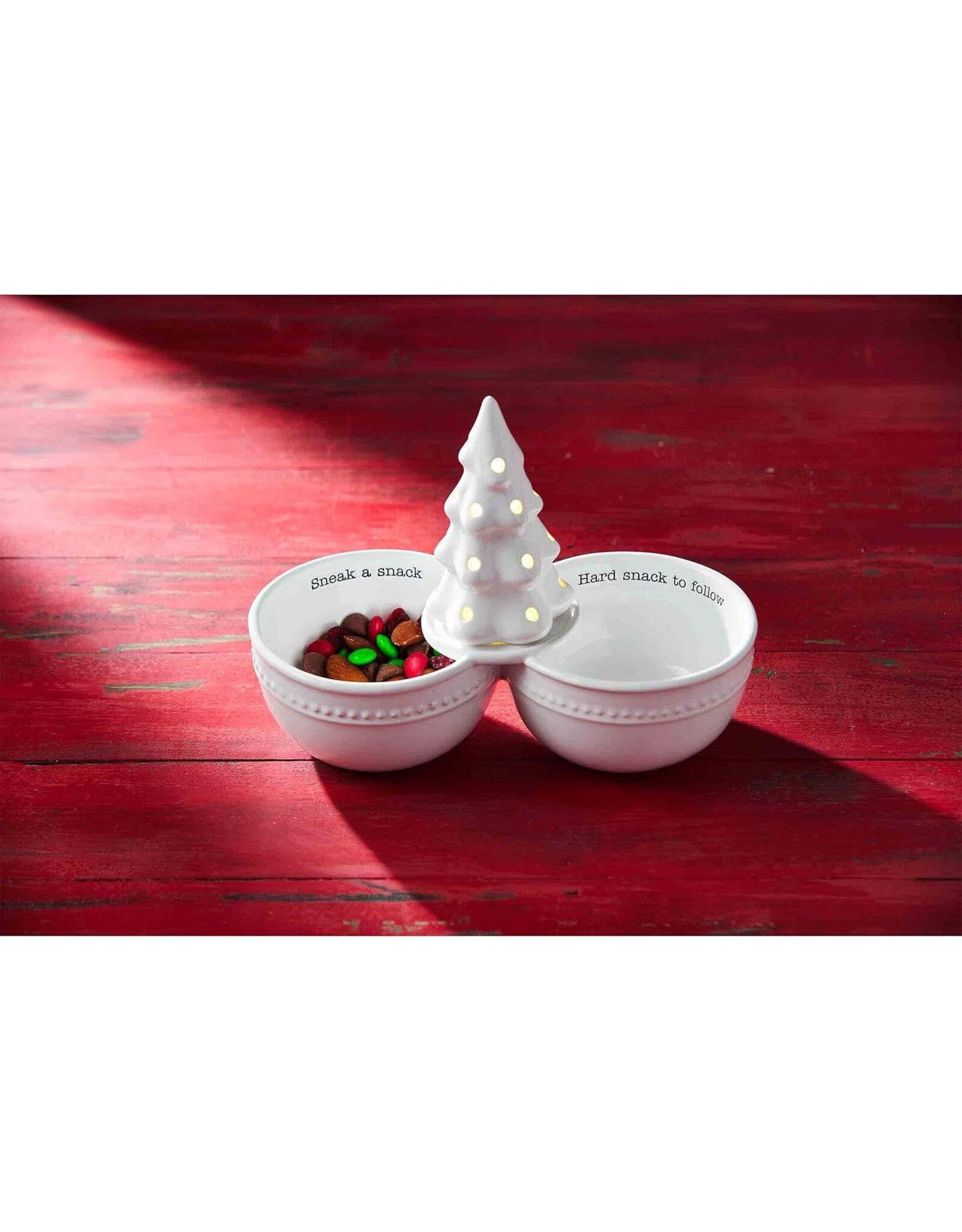 Mud Pie Double Dip Snack Bowl Server W Base For Light Up Sitters