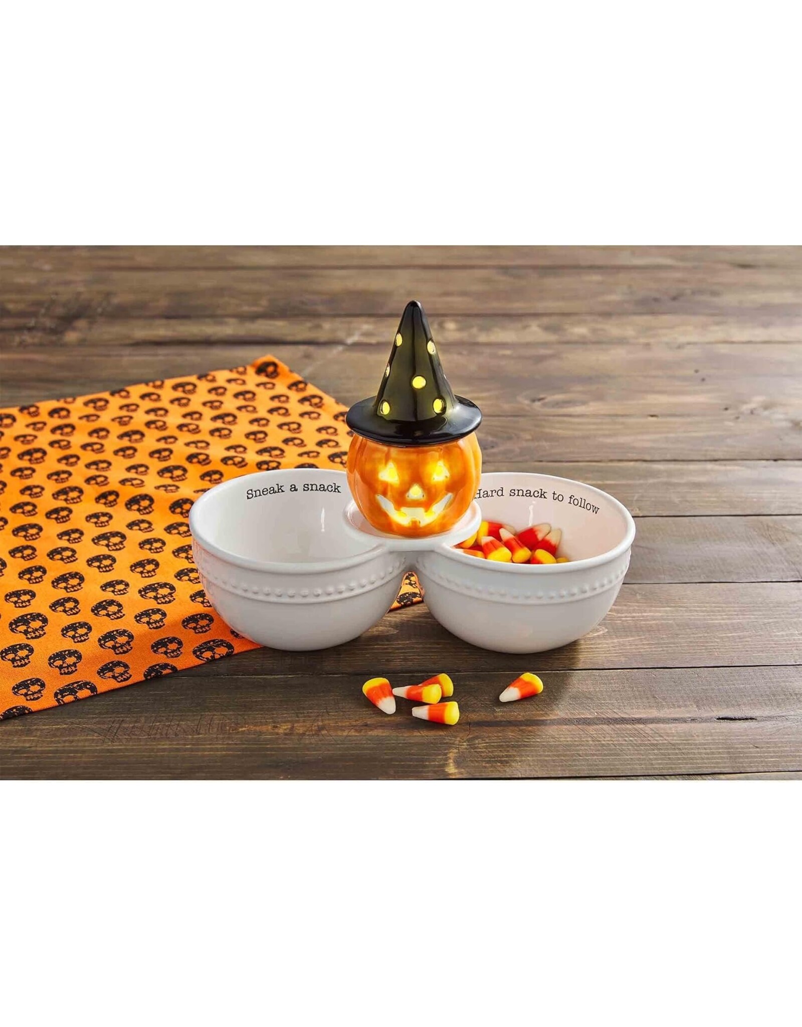 Mud Pie Double Dip Snack Bowl Server W Base For Light Up Sitters