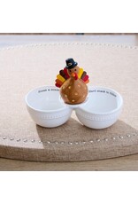 Mud Pie Double Dip Snack Bowl Server W Base For Light Up Sitters