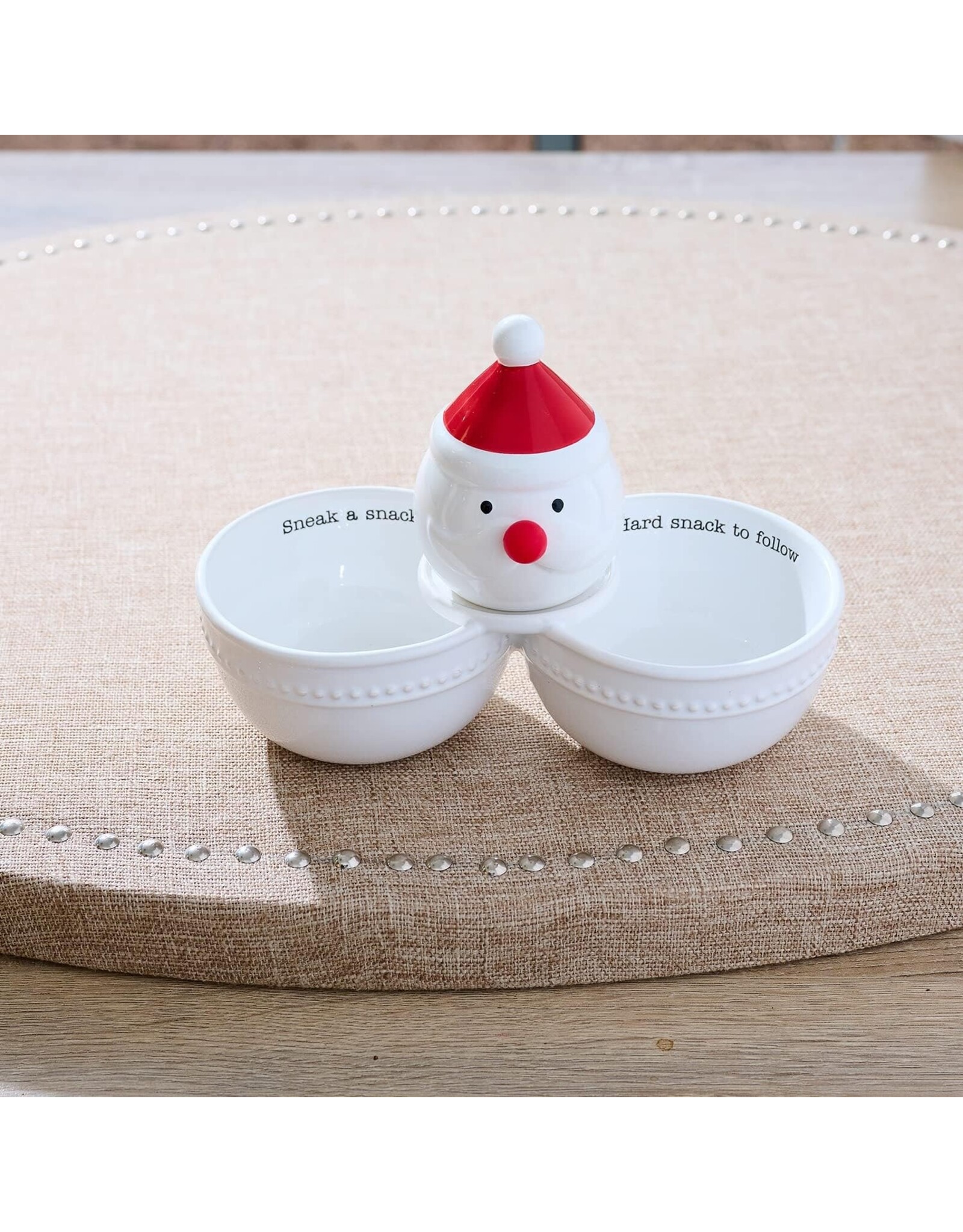Mud Pie Double Dip Snack Bowl Server W Base For Light Up Sitters