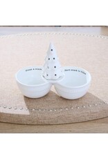 Mud Pie Double Dip Snack Bowl Server W Base For Light Up Sitters