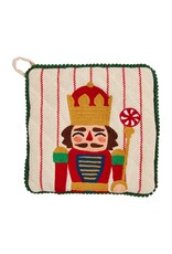 Mud Pie Christmas Pot Holder | Embroidered Quilted Nutcracker