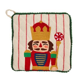 Mud Pie Christmas Pot Holder | Embroidered Quilted Nutcracker