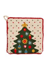 Mud Pie Christmas Pot Holder | Embroidered Quilted Christmas Tree