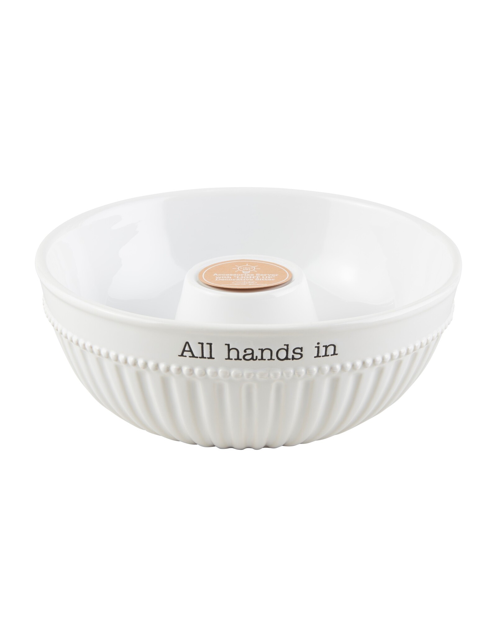 Mud Pie All Hands In Accessories Serving Bowl W Base For Light Up Sitters