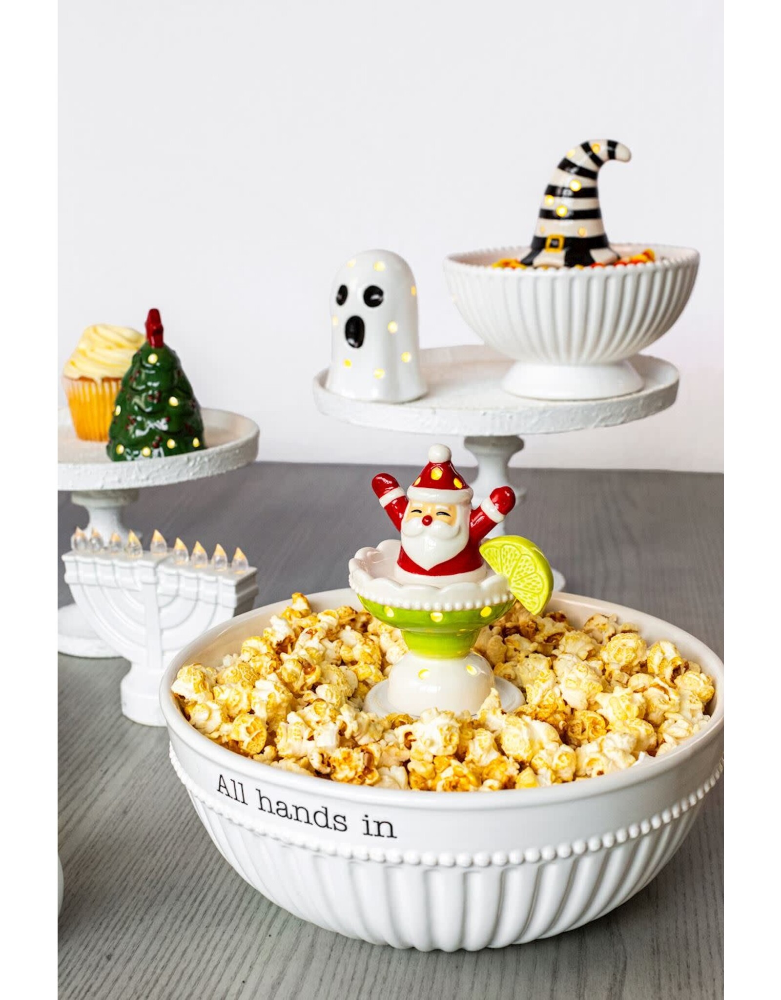 Mud Pie All Hands In Accessories Serving Bowl W Base For Light Up Sitters