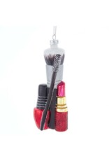 Kurt Adler Make-Up Lip Stick Nail Polish Glass Nobel Gems Ornament