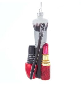 Kurt Adler Make-Up Lip Stick Nail Polish Glass Nobel Gems Ornament