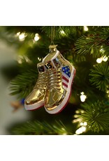 Kurt Adler TRUMP Gold Sneakers Christmas Ornament Glass 3.5 Inch