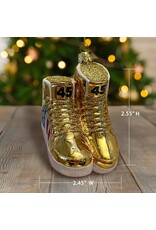 Kurt Adler TRUMP Gold Sneakers Christmas Ornament Glass 3.5 Inch