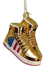 Kurt Adler TRUMP Gold Sneakers Christmas Ornament Glass 3.5 Inch