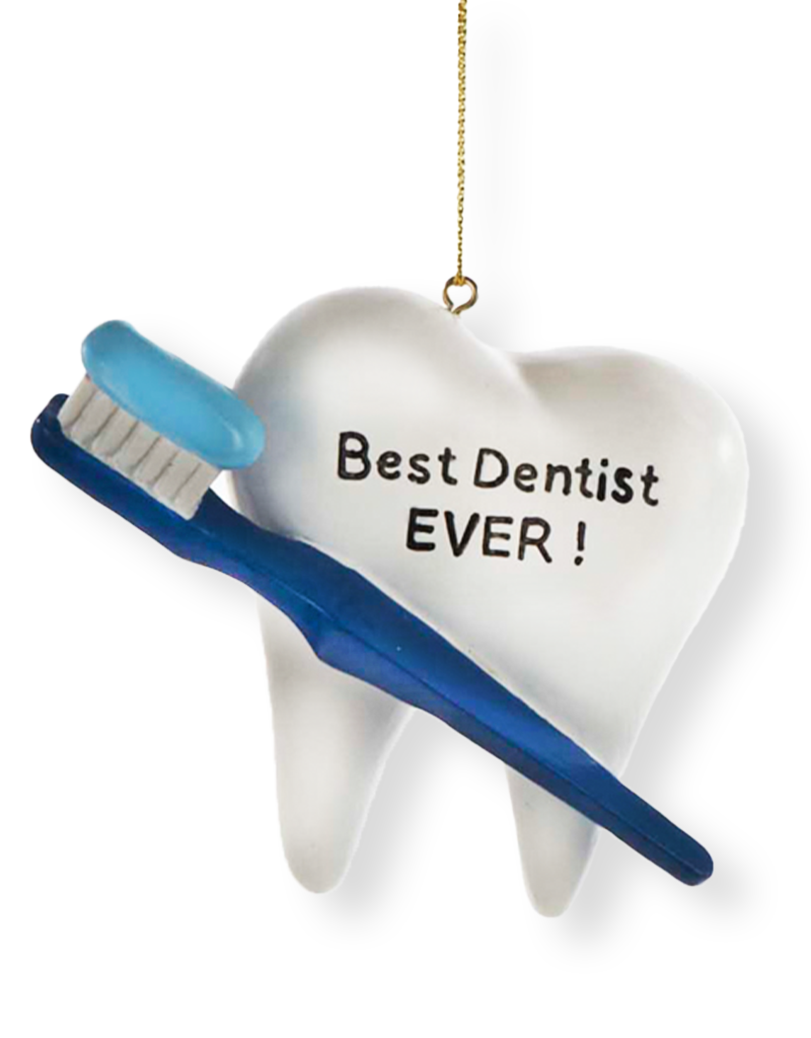 DIGS-N-GIFTS Dentist Ornaments Tooth w Toothbrush Best Dentist Ever