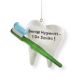 DIGS-N-GIFTS Dental Hygienist Ornament I Do Smiles Tooth w Toothbrush