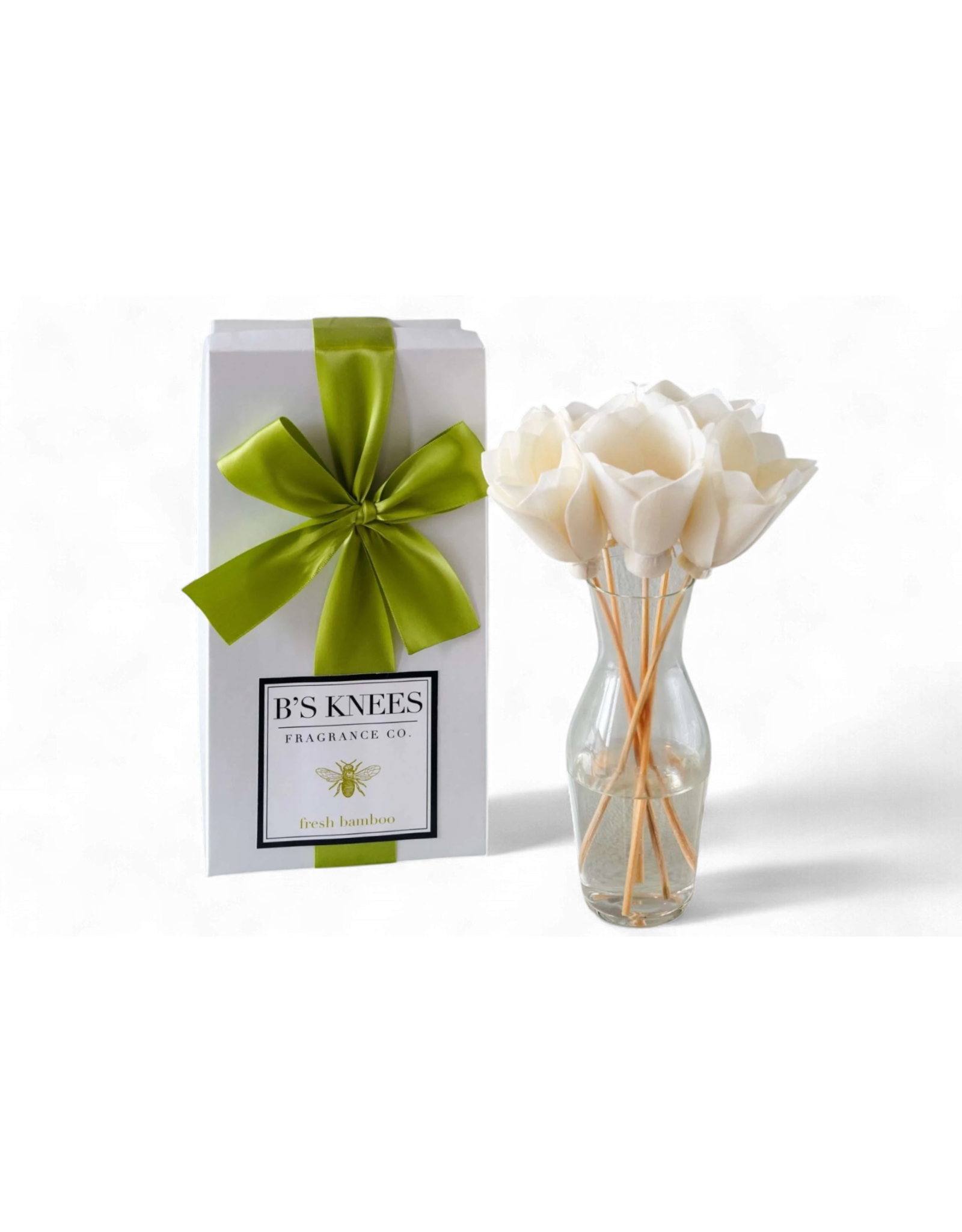 B's Knees Fragrance Diffusers Flower Reed Diffuser | Fresh Bamboo Scent
